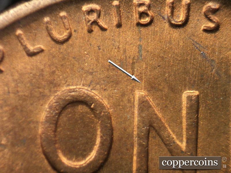 Die-stage B marker on 1953S•1MM•039 (1953 Repunched Mint Mark).