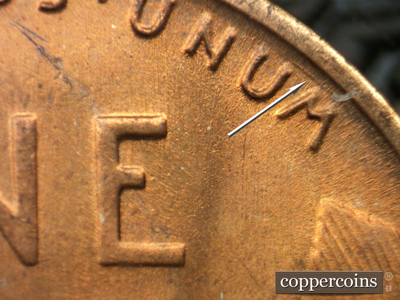 Die-stage B marker on 1953S•1MM•039 (1953 Repunched Mint Mark).