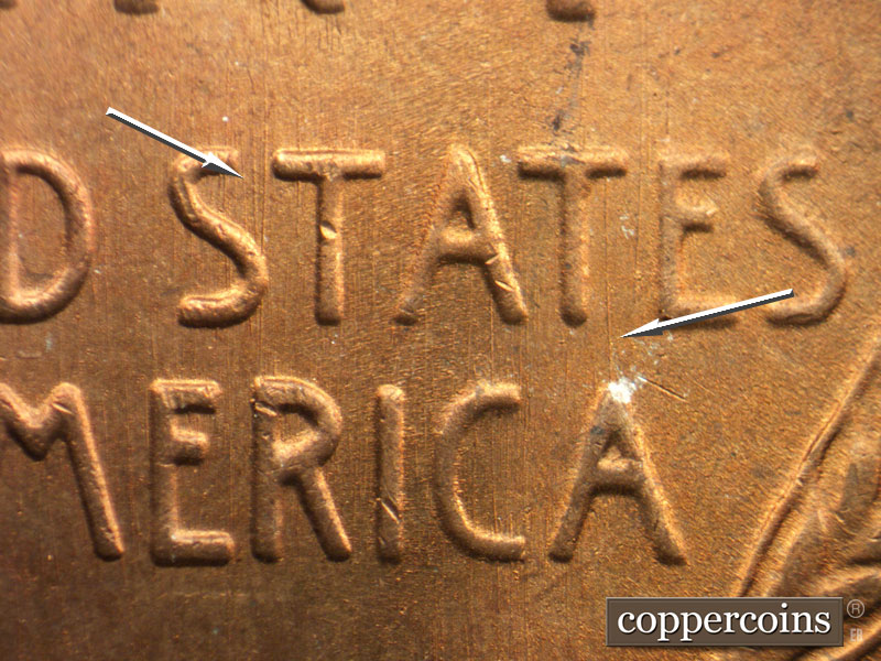 Die-stage B marker on 1953S•1MM•039 (1953 Repunched Mint Mark).
