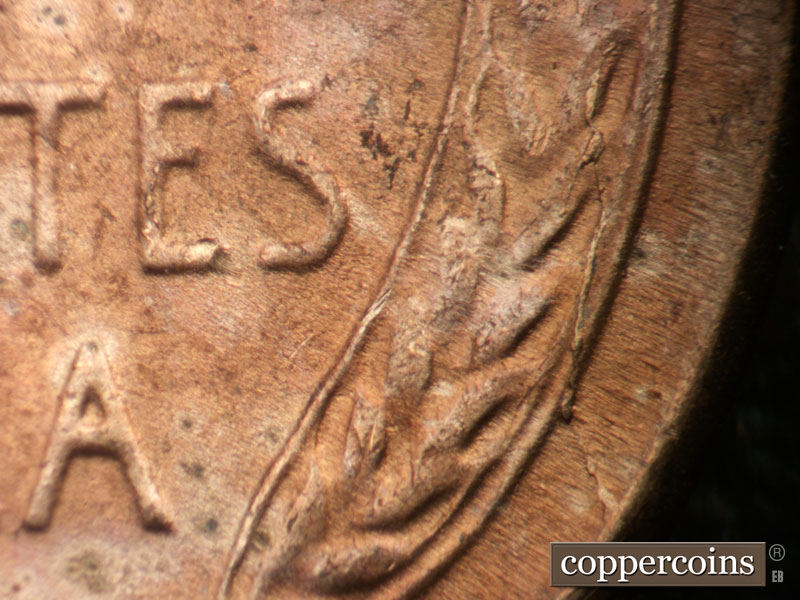Die-stage B marker on 1953S•1MM•045 (1953 Repunched Mint Mark).