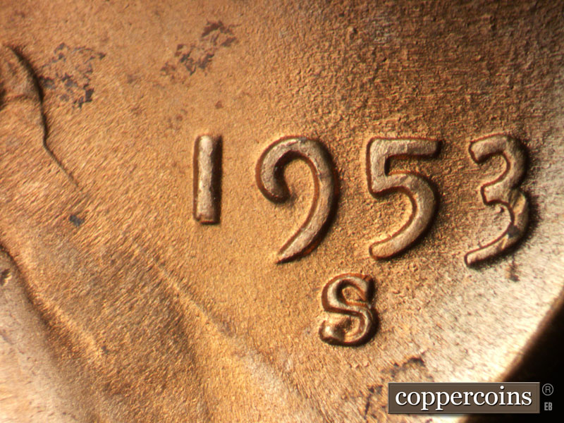 Die-stage C marker on 1953S•1MM•045 (1953 Repunched Mint Mark).