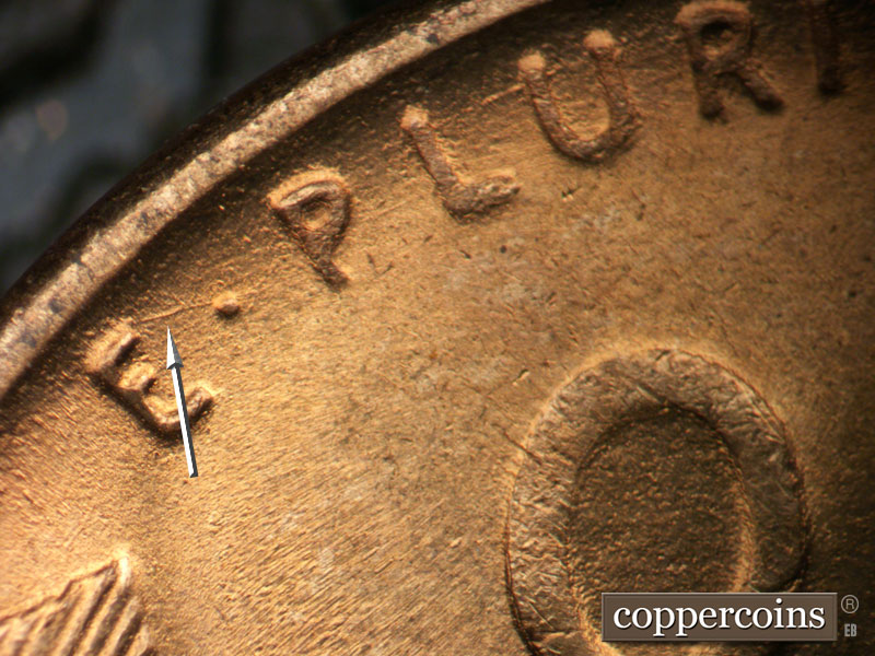 Die-stage C marker on 1953S•1MM•045 (1953 Repunched Mint Mark).