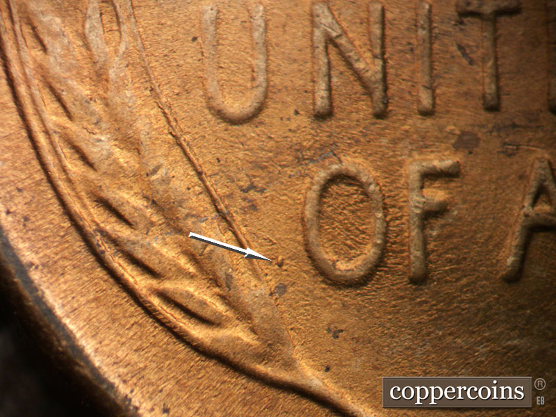 Die-stage C marker on 1953S•1MM•045 (1953 Repunched Mint Mark).