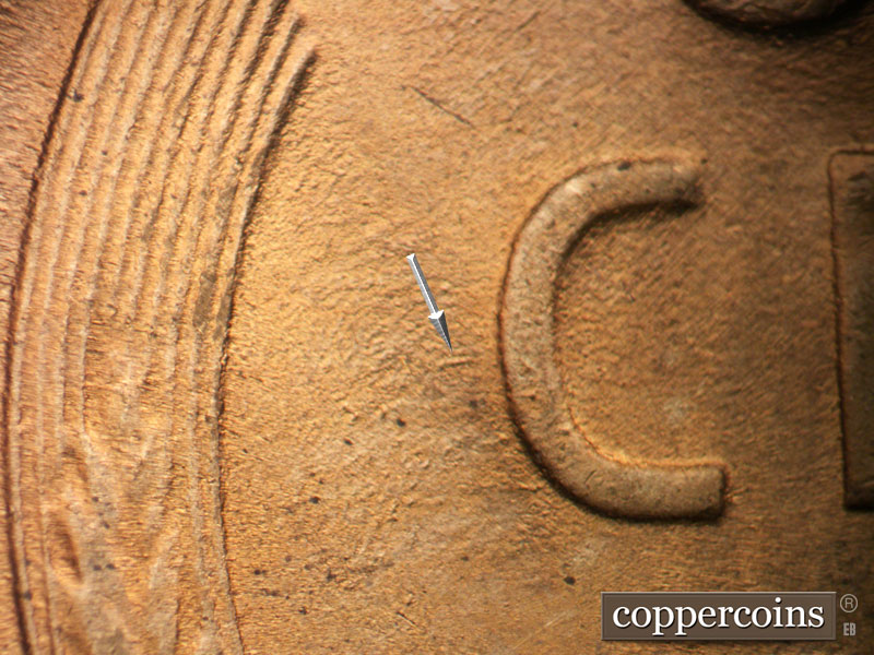 Die-stage C marker on 1953S•1MM•045 (1953 Repunched Mint Mark).