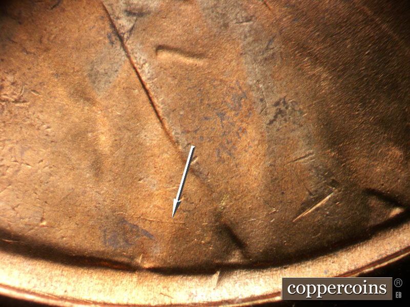 Die-stage B marker on 1953S•1MM•046 (1953 Repunched Mint Mark).