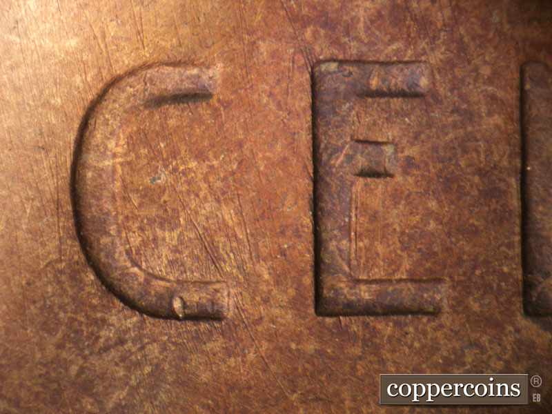 Die-stage B marker on 1953S•1MM•047 (1953 Repunched Mint Mark).