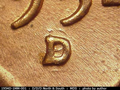 1954 Lincoln cent obverse, CopperCoins die 1954D•1MM•001.