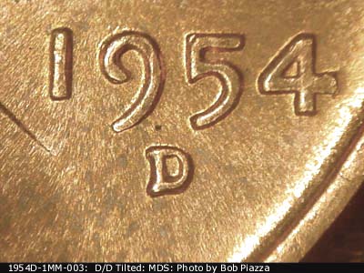 1954 Lincoln cent obverse, CopperCoins die 1954D•1MM•003.