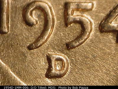 1954 Lincoln cent obverse, CopperCoins die 1954D•1MM•006.