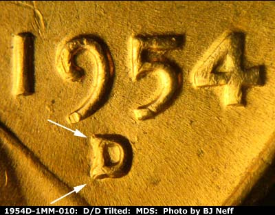 1954 Lincoln cent obverse, CopperCoins die 1954D•1MM•010.
