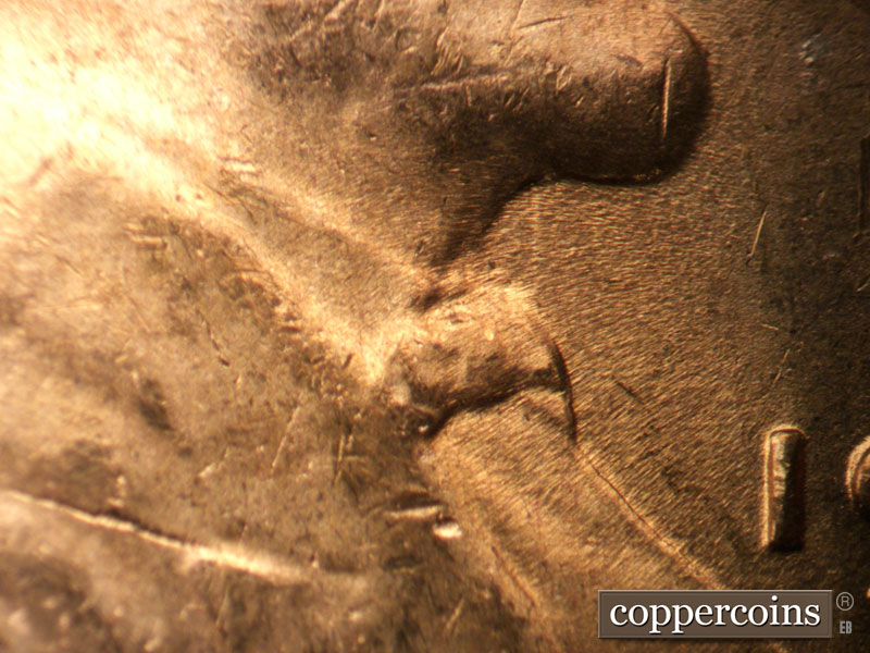 Die-stage C marker on 1954D•1MM•010 (1954 Repunched Mint Mark).