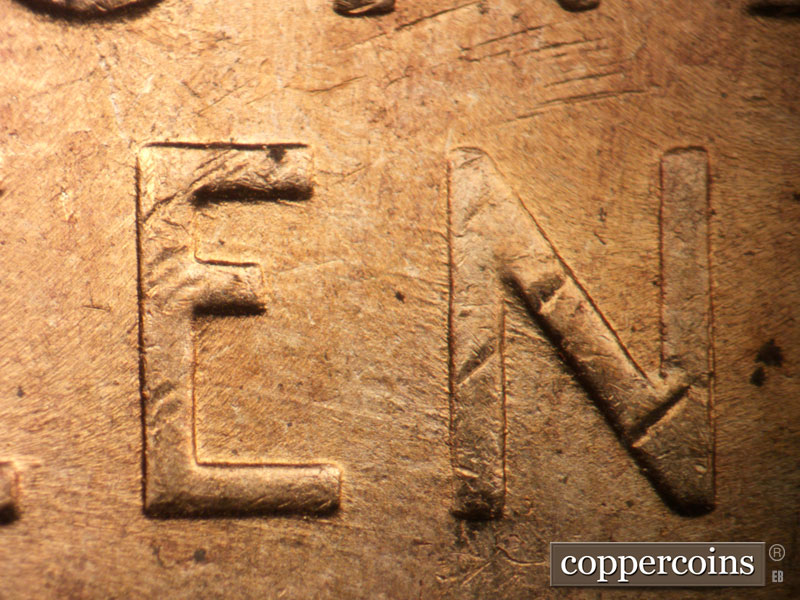 Die-stage C marker on 1954D•1MM•010 (1954 Repunched Mint Mark).