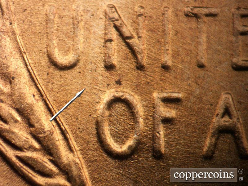 Die-stage C marker on 1954D•1MM•010 (1954 Repunched Mint Mark).