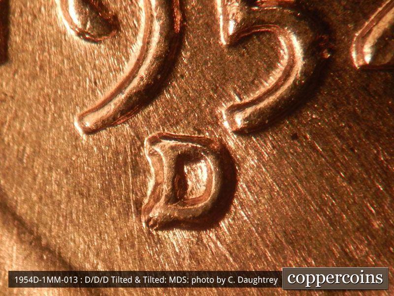 1954 Lincoln cent obverse, CopperCoins die 1954D•1MM•013.