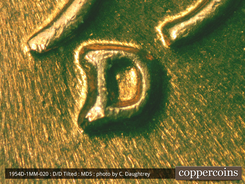 1954 Lincoln cent obverse, CopperCoins die 1954D•1MM•020.