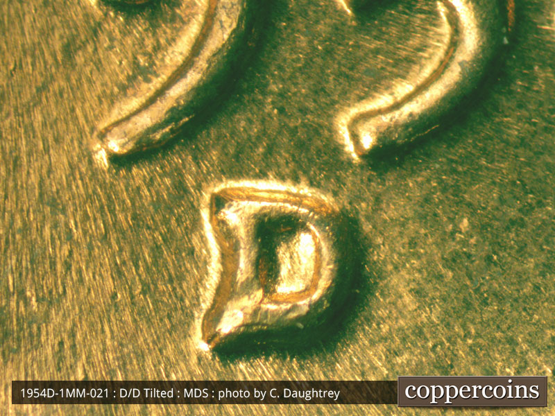 1954 Lincoln cent obverse, CopperCoins die 1954D•1MM•021.