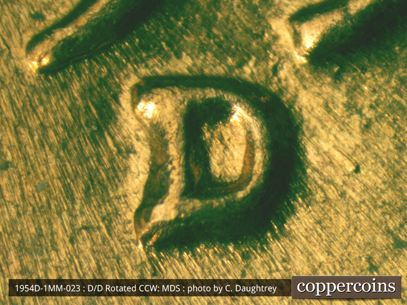 1954 Lincoln cent obverse, CopperCoins die 1954D•1MM•023.
