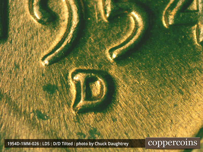 Die-stage C marker on 1954D•1MM•026 (1954 Repunched Mint Mark).