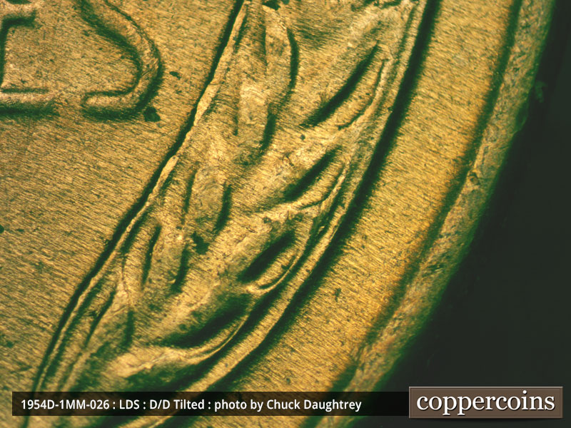 Die-stage C marker on 1954D•1MM•026 (1954 Repunched Mint Mark).