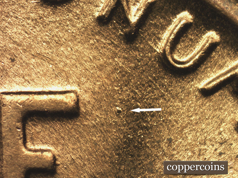 Die-stage B marker on 1954D•1MM•029 (1954 Repunched Mint Mark).
