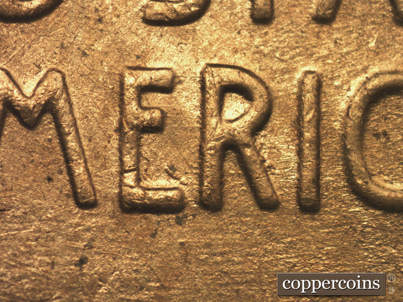 Die-stage B marker on 1954D•1MM•029 (1954 Repunched Mint Mark).