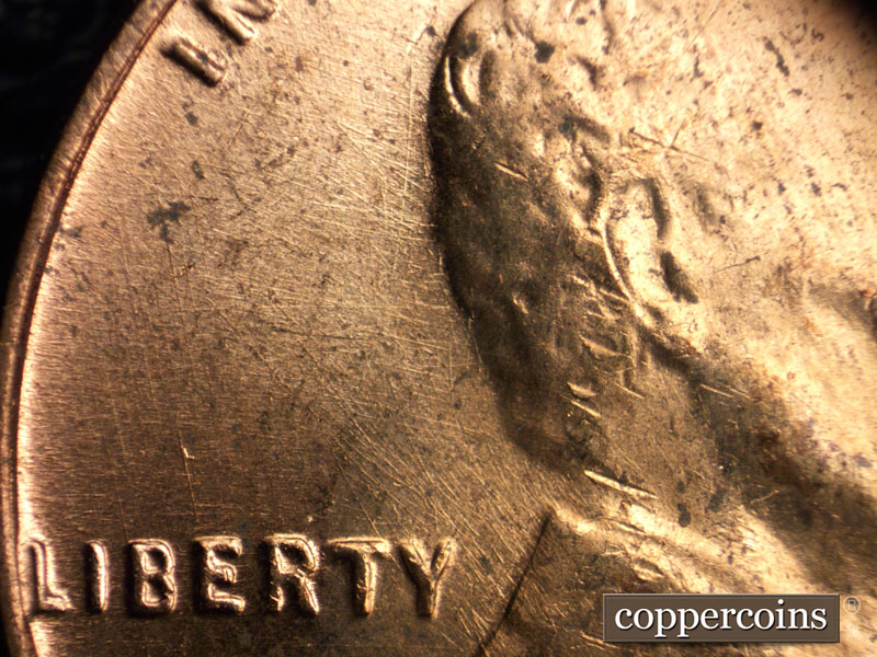 Die-stage C marker on 1954D•1MM•033 (1954 Repunched Mint Mark).
