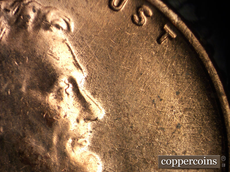 Die-stage C marker on 1954D•1MM•033 (1954 Repunched Mint Mark).