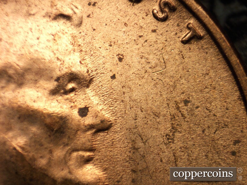 Die-stage C marker on 1954D•1MM•034 (1954 Repunched Mint Mark).