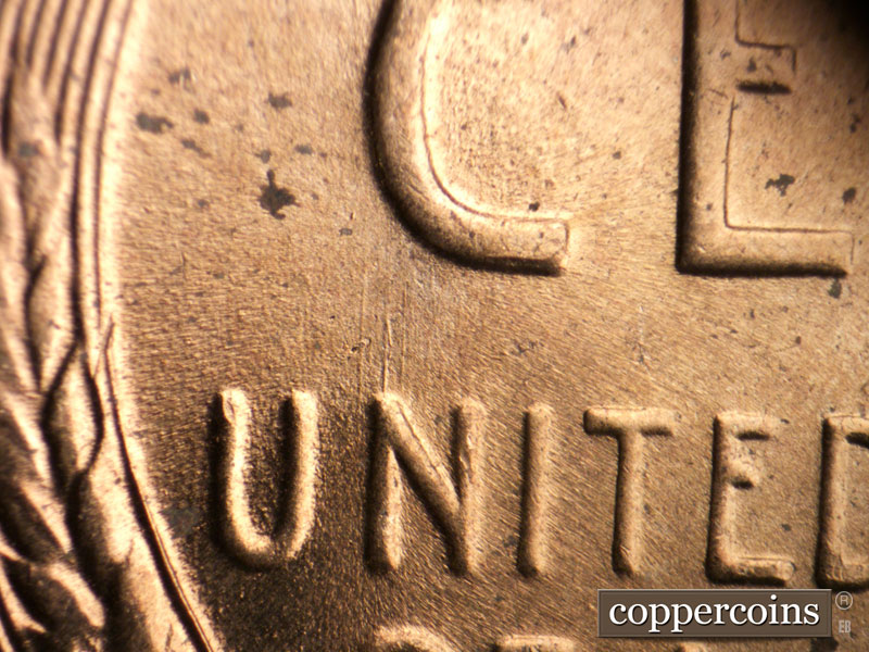 Die-stage B marker on 1954D•1MM•040 (1954 Repunched Mint Mark).