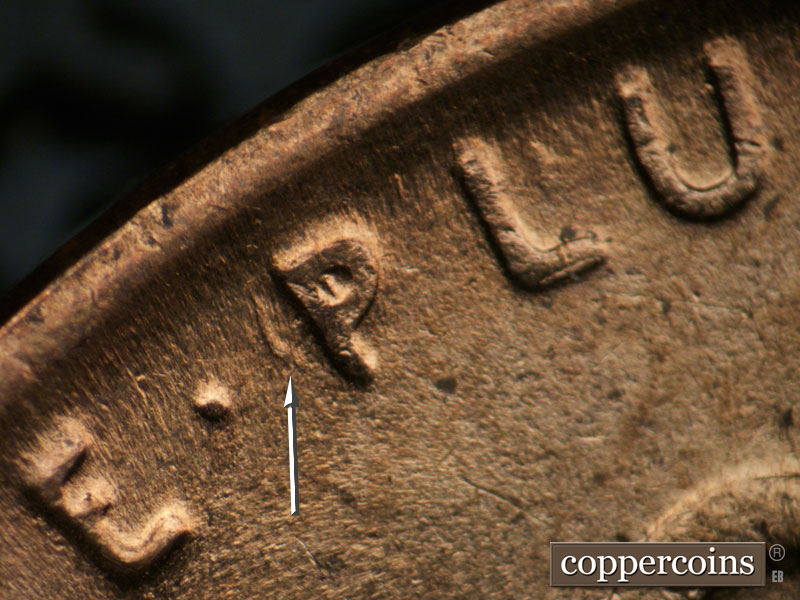 Die-stage C marker on 1954D•1MM•041 (1954 Repunched Mint Mark).