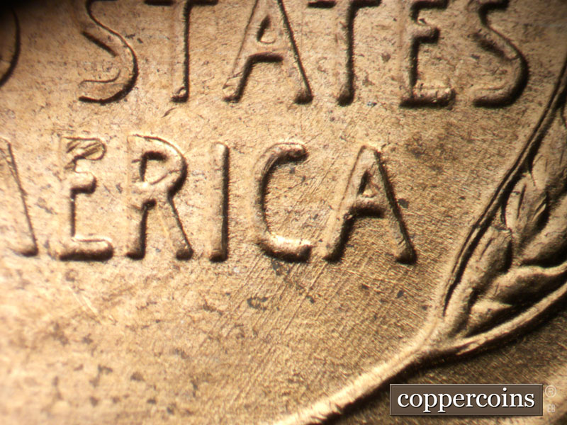 Die-stage B marker on 1954D•1MM•045 (1954 Repunched Mint Mark).