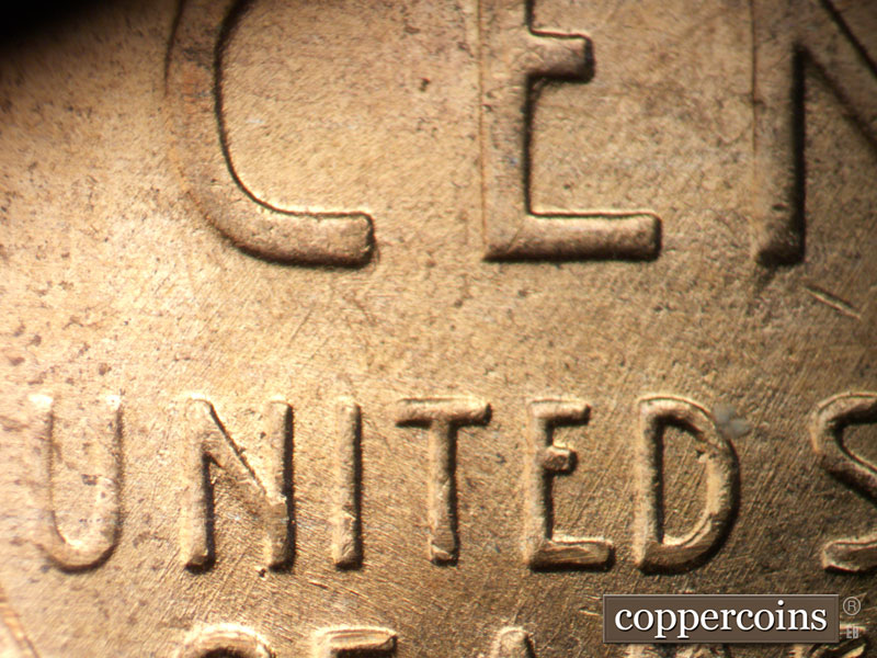 Die-stage B marker on 1954D•1MM•045 (1954 Repunched Mint Mark).