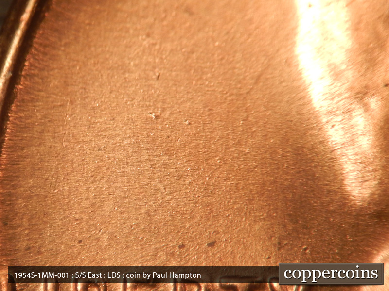 Die-stage C marker on 1954S•1MM•001 (1954 Repunched Mint Mark).