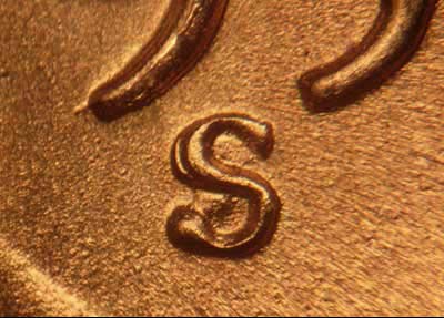 1954 Lincoln cent obverse, CopperCoins die 1954S•1MM•002.