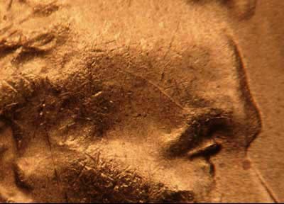 Die-stage B marker on 1954S•1MM•002 (1954 Repunched Mint Mark).