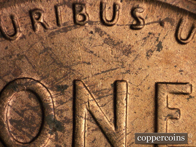Die-stage B marker on 1954S•1MM•004 (1954 Repunched Mint Mark).