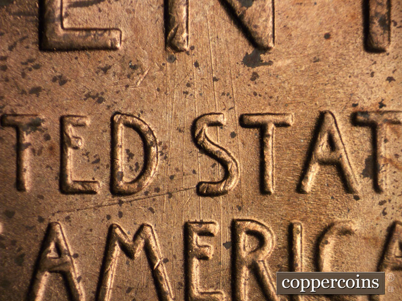 Die-stage B marker on 1954S•1MM•004 (1954 Repunched Mint Mark).