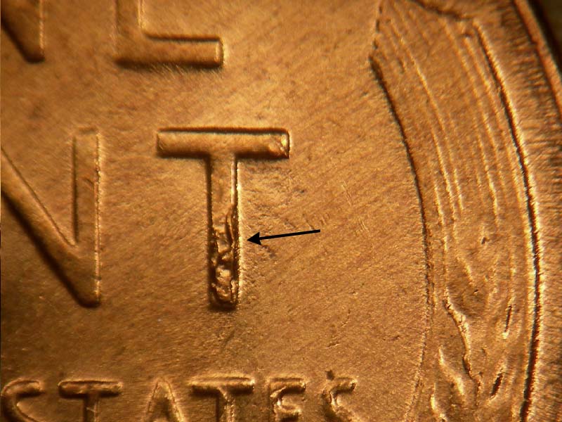 Die-stage C marker on 1954S•1MM•004 (1954 Repunched Mint Mark).