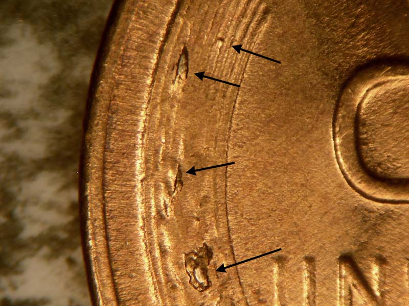 Die-stage C marker on 1954S•1MM•004 (1954 Repunched Mint Mark).