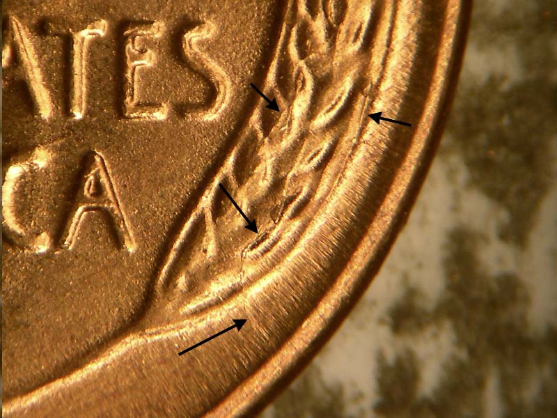 Die-stage C marker on 1954S•1MM•004 (1954 Repunched Mint Mark).