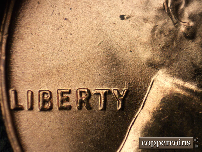 Die-stage B marker on 1954S•1MM•006 (1954 Repunched Mint Mark).