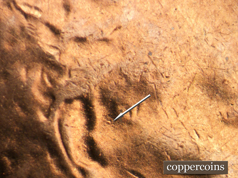 Die-stage C marker on 1954S•1MM•006 (1954 Repunched Mint Mark).