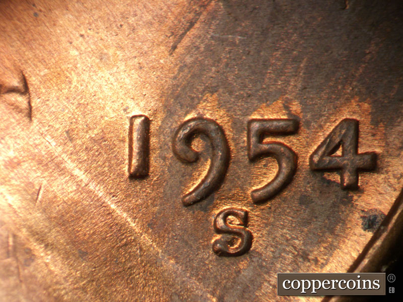 Die-stage B marker on 1954S•1MM•007 showing Date for reference.