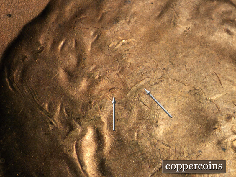 Die-stage C marker on 1954S•1MM•010 (1954 Repunched Mint Mark).