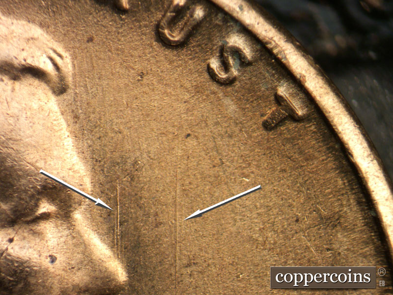 Die-stage C marker on 1954S•1MM•011 (1954 Repunched Mint Mark).