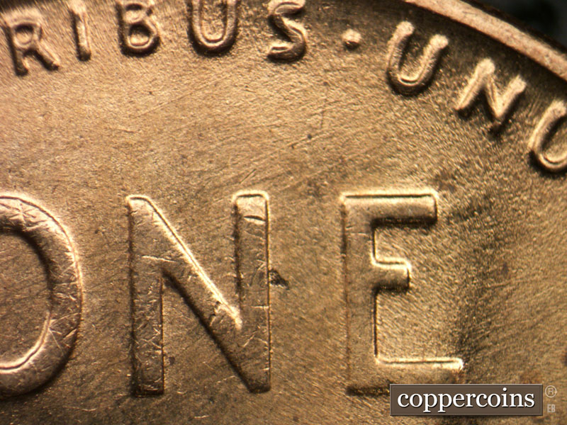Die-stage C marker on 1954S•1MM•011 (1954 Repunched Mint Mark).