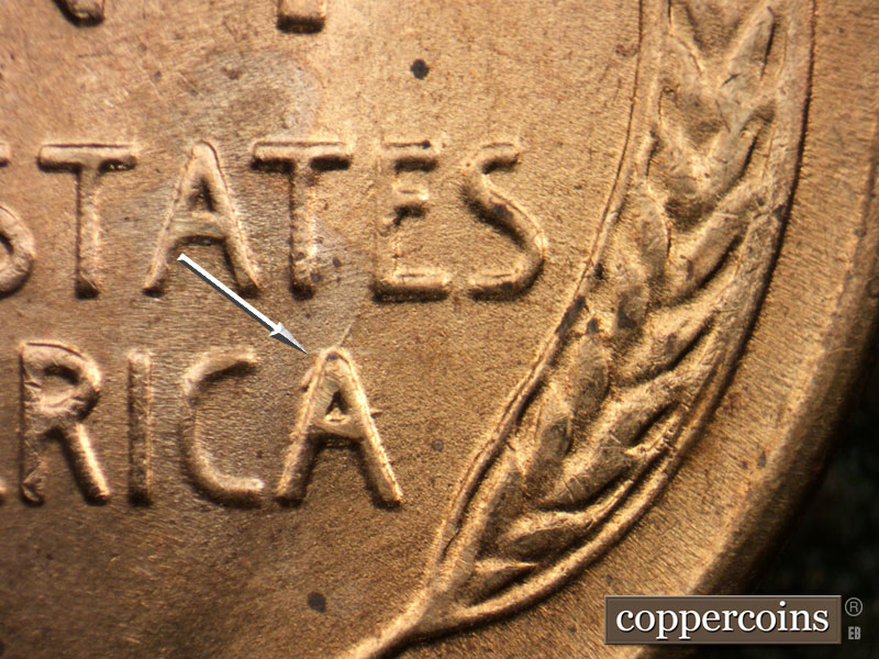 Die-stage C marker on 1954S•1MM•011 (1954 Repunched Mint Mark).