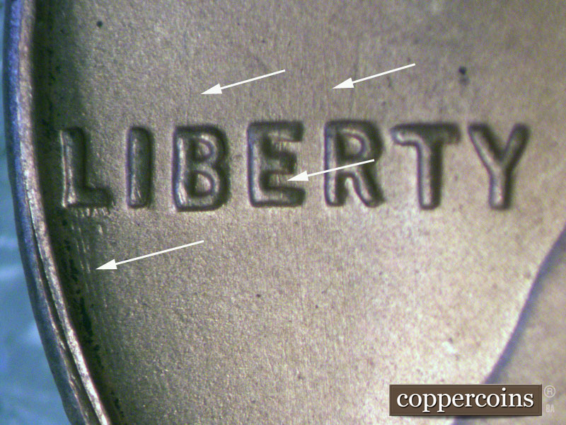 Die-stage A marker on 1954S•1MM•012 (1954 Repunched Mint Mark).