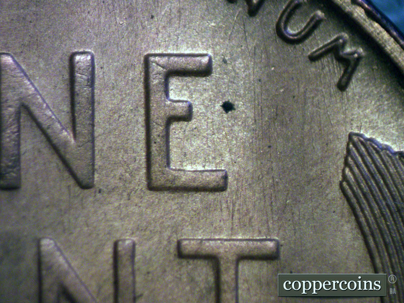 Die-stage A marker on 1954S•1MM•012 (1954 Repunched Mint Mark).