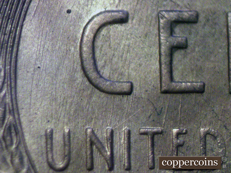 Die-stage A marker on 1954S•1MM•012 (1954 Repunched Mint Mark).